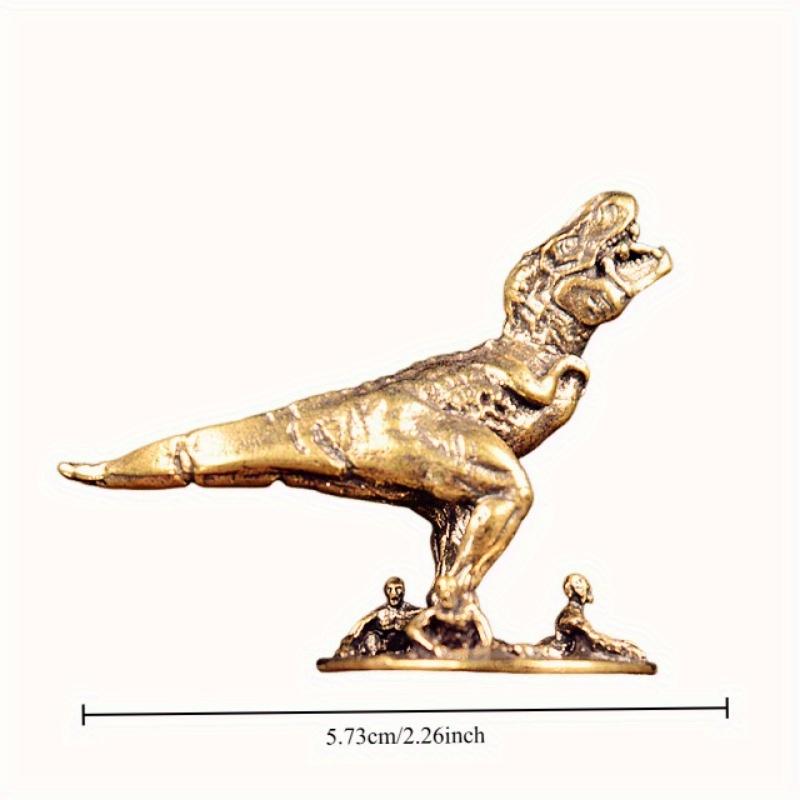 Solid Brass Dinosaur Desktop Tea Pet Office Desk Ornament Creative Dinosaur World Model Craft Mini Ornament