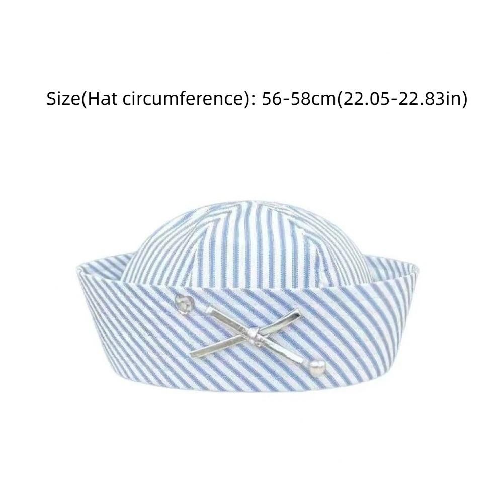 Y2K Niche Stripe Bow Sailor Hat Diamond-Encrusted Breathable Flipped Brim Beret Comfortable Stripe Sailor Hat Women