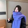 New Warm Winter Cashmere Scarf Soft Mohair Long Tassel Scarves Thickened Solid Color Shawl Wrap Women
