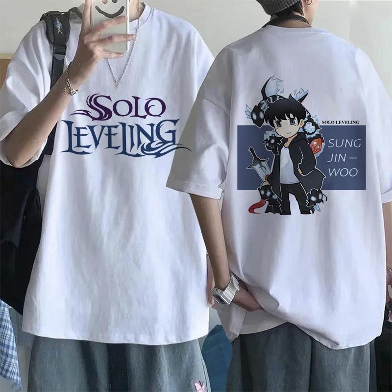 Men Women Mange T-shirt Anime Solo Leveling Printed T Shirt HIP HOP Size Tshirt Gothic Graphic Tees Tops Streetwear Clothes