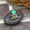 Creative Cartoon Meditating Frog Enamel Pin - Trendy Green Frog Design Badge
