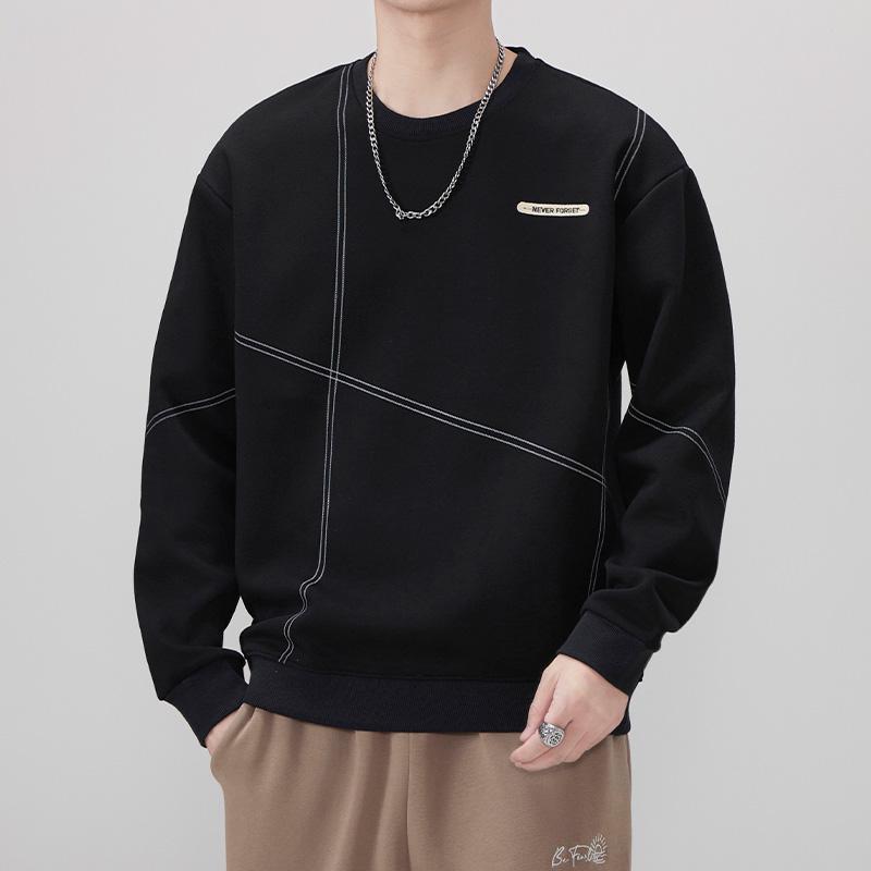 

Men s 2025 Autumn/Winter Velvet Thickened Pullover Hoodie - Round Neck, Long Sleeve, Casual Sports Top M 50-57kg