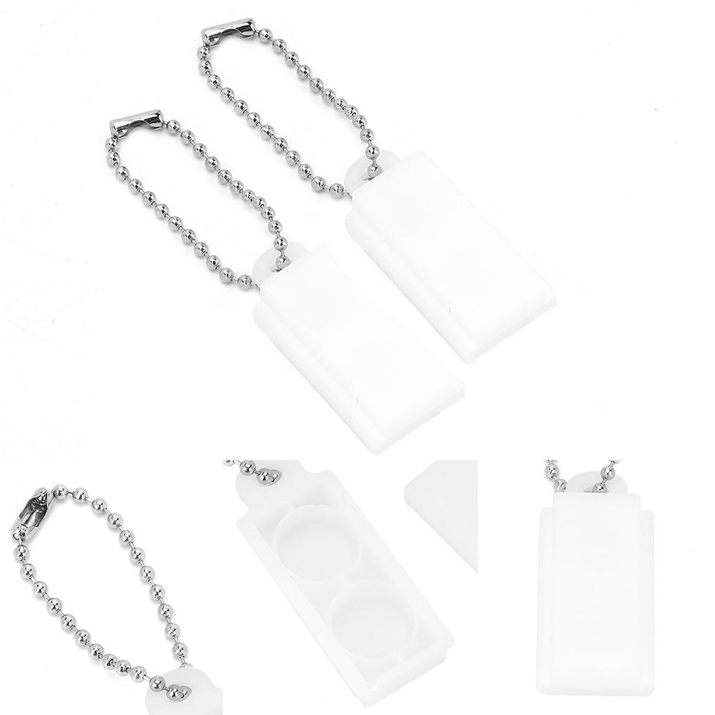 2pcs Portable Hearing Aid Amplifier Battery Caddy Plastic Button Storage Case Holder Box