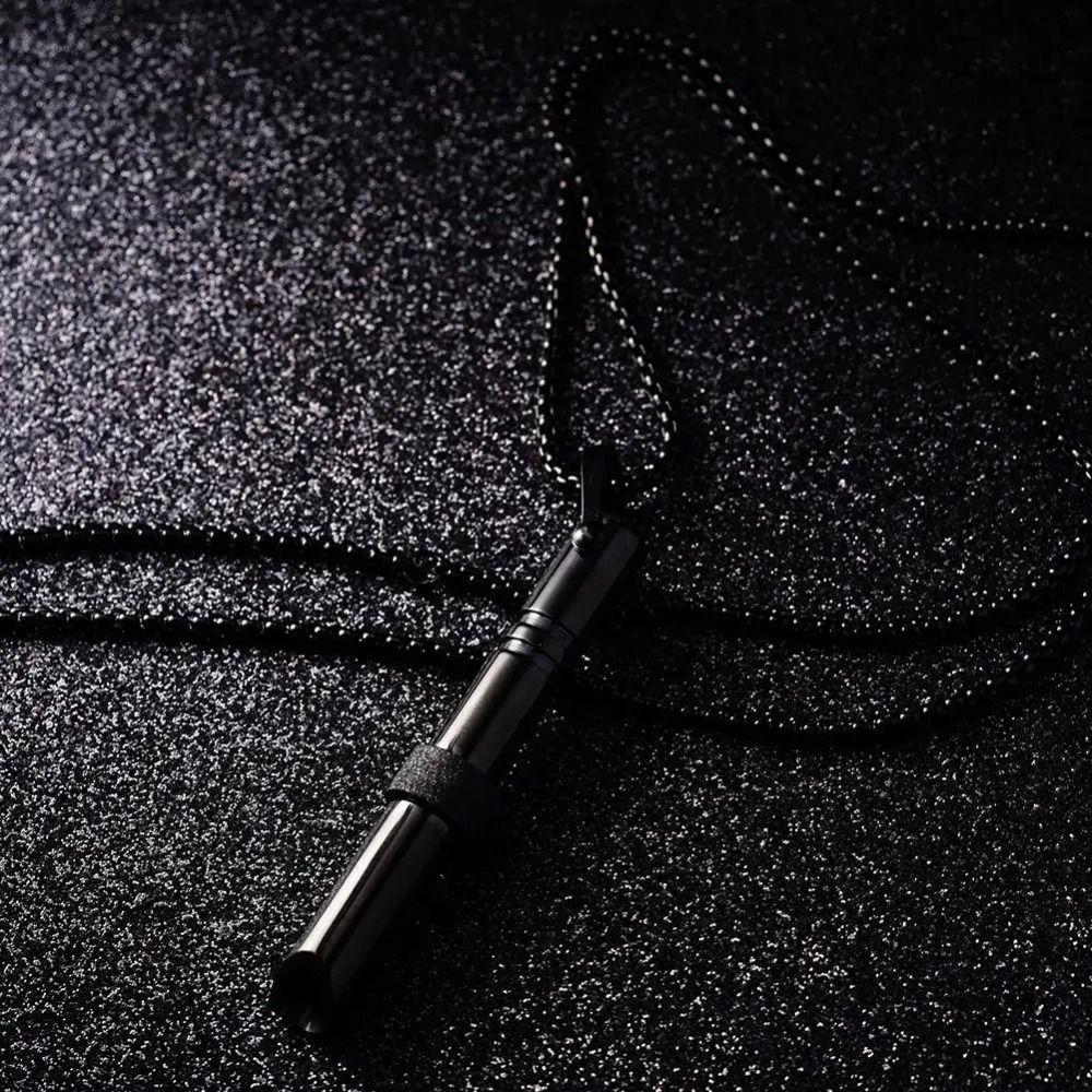 Regulating Breathing Breathing Whistle Stainless Steel Meditation Necklace  Couple