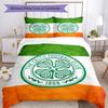 Celtic Football Club Crest Printed Pattern Duvet Cover Set – Includes 1 Duvet Cover and 2 Matching Pillowcases Bedroom Decor Christmas Gifts