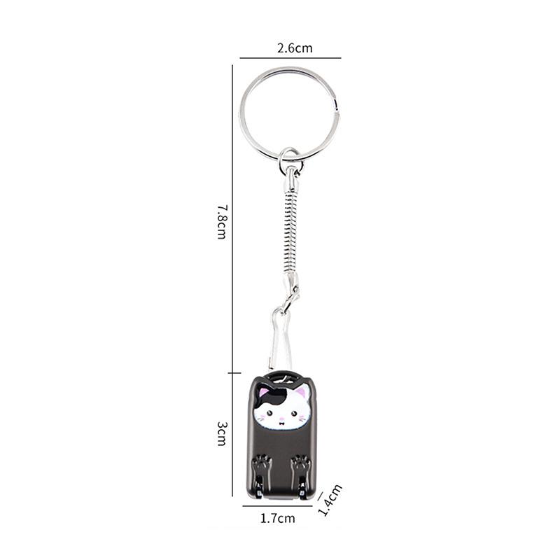 

New Stainless Steel Fingernail Clipper Metal Foldable Mini Creative Kitten Nail Clipper Trim Nails Keychain чорний