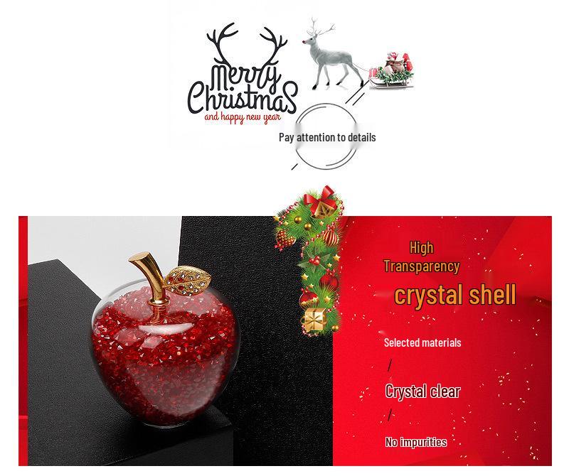 Christmas Crystal Apple Gift for Girlfriend or Wife - Perfect Birthday or Home Decor Piece for Best Friend