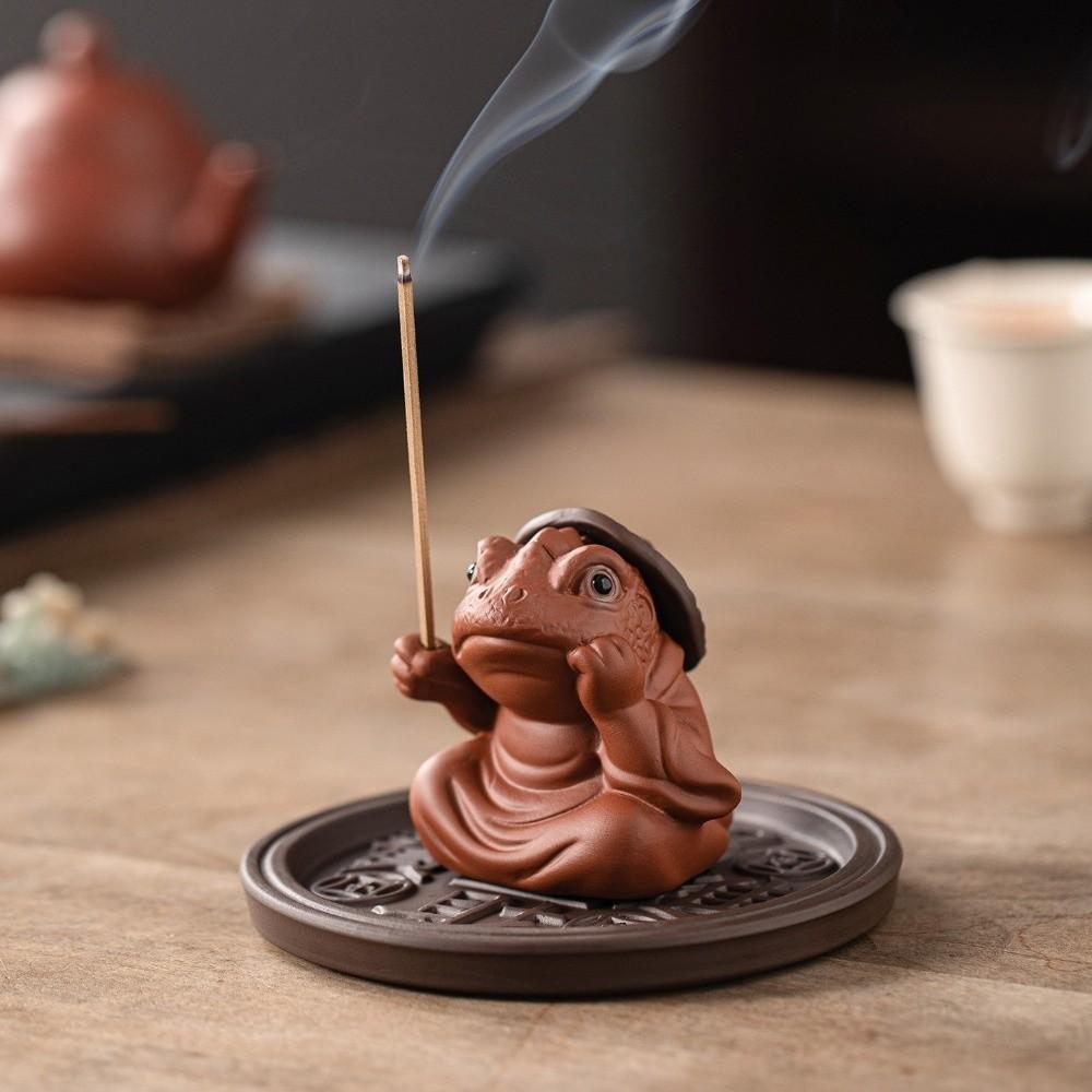 Ceramics Tabletop Incense Base Toad Fairy Incense Stick Burner Zen Space
