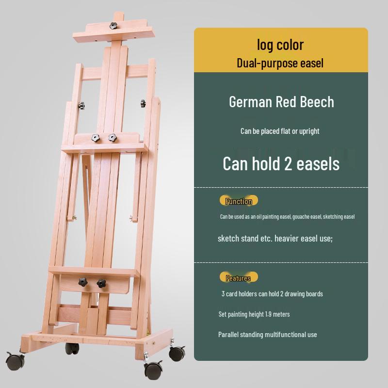 Beechwood Dual-Purpose Flat & Upright Easel with Solid Wood Drawer