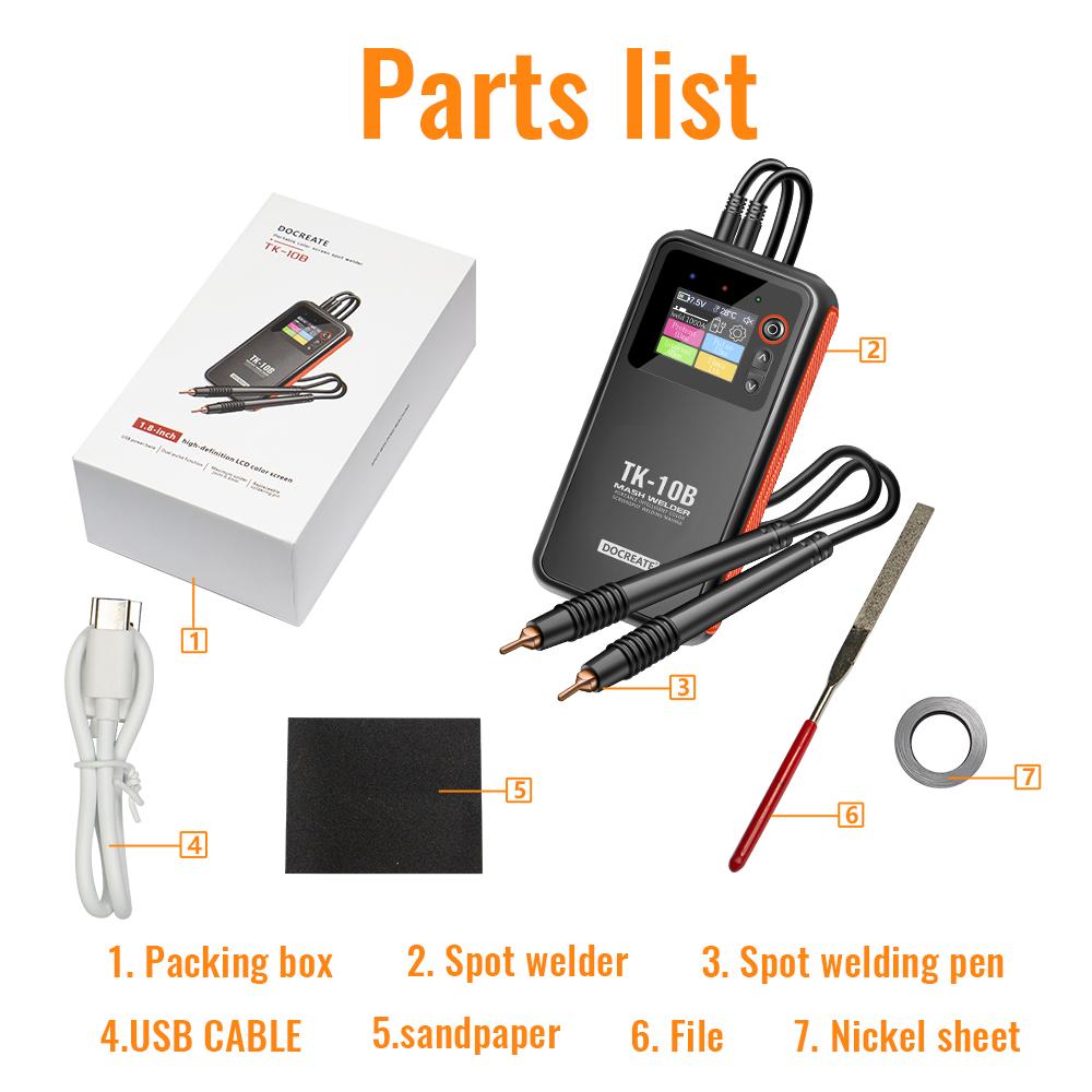 Portable Handheld Battery Spot Welder for 18650 Lithium Batteries, Nickel Strips Welding, Adjustable 0.1-0.25mm