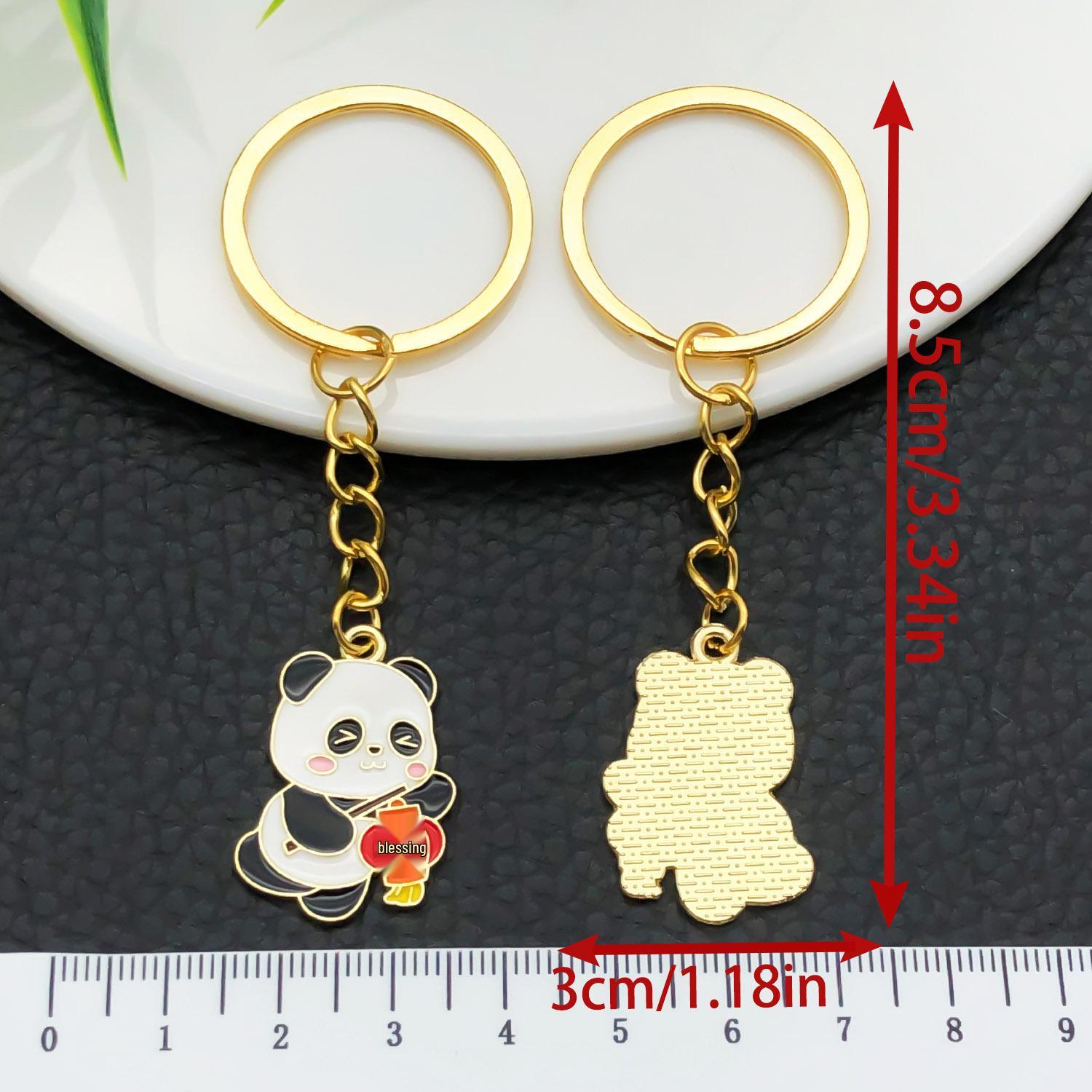 Chinese Cartoon Panda Keychain with Earphone Bag - New Year Gift & Cultural Keepsake