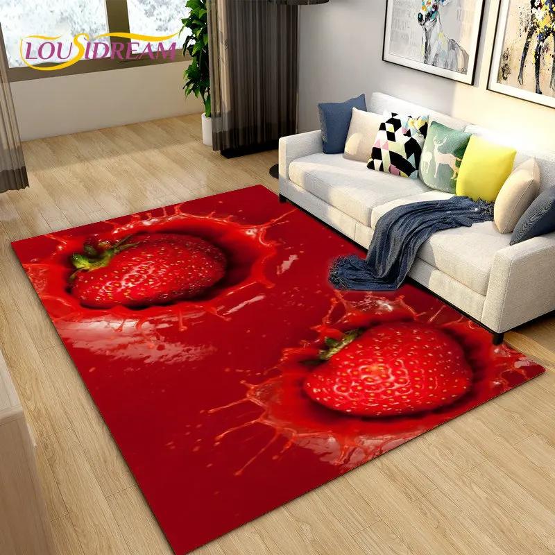 Fruits Vegetables Kitchen Mat Area Rug Carpet for Living Room Bedroom Playroom Sofa decor home Non-slip rug Floor Mat Soft