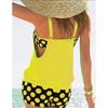 Women's Light Blue Polka Dot Tankini Set Racerback Two Piece Modest Swimsuit with Shorts