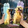 1PC Golden Retriever Puppy 750ml Color Plastic Sports Water Bottle Leakproof Flip Straw Lid Suitable for Sports Office Home Use