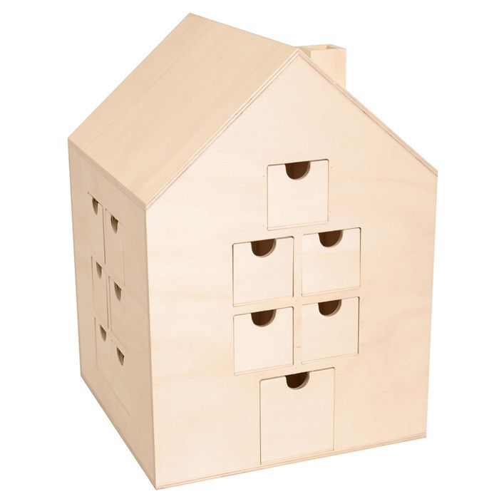 Calendrier de l'avent maison à décorer 30 x 21,5 cm