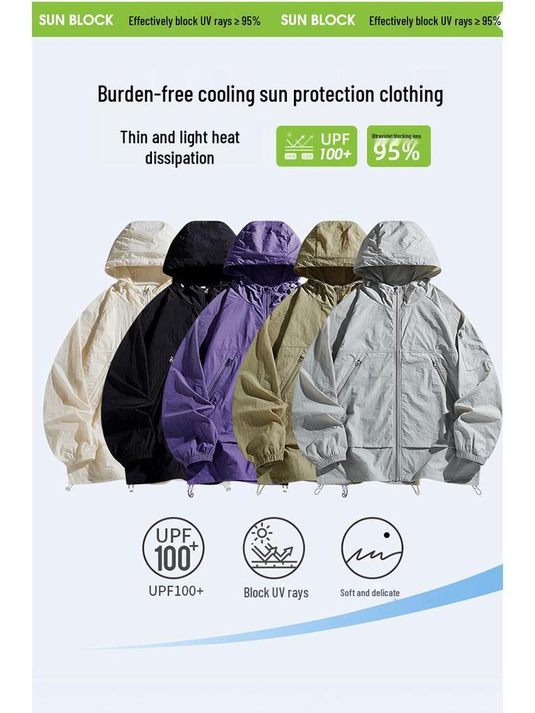UPF50+ Lightweight Anti-UV Ice Silk Sun Protection Jacket for Outdoor Summer Activities