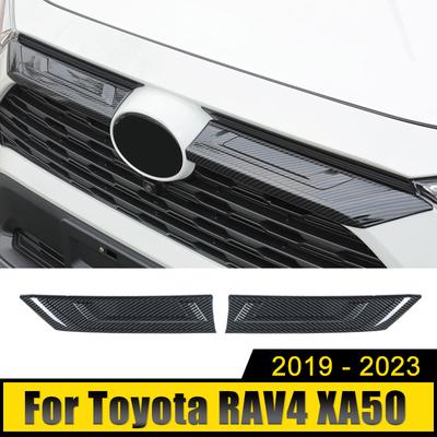 Dla Toyota RAV4-2022 2023 XA50 ABS samochód przedni górny grill Grill odlewnictwo naklejki wykończeniowe modyfikacja pokrywy