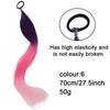 Long Straight Dyed Golden Ponytail Wig Synthetic Ponytail Wig Female Wig Shiny Heat-resistant Easy To Wear Party Use