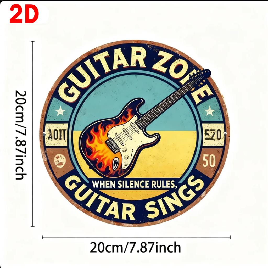 Retro Music Metal Wall Sign Vintage Decorative Tin Plaque for Home Bar and Cafe Decor