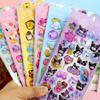1/8Pcs 3D Relief Stickers Sanrio Hello Kitty Kuromi Cute Cartoon Crystal Sticker Handmade Diy Hand Decals Gifts