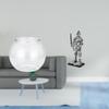 Crystal Clear Miniature Aquarium Bowl And Knight Figure Statue Creative Tabletop Ornament for Office