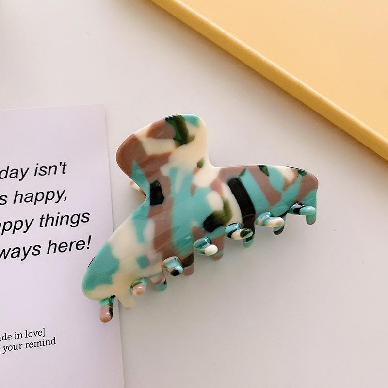 

Modern Medium Acetate Hair Claw Clip With Bold Colors Perfect For Fashionable Women Bright Blue Brown