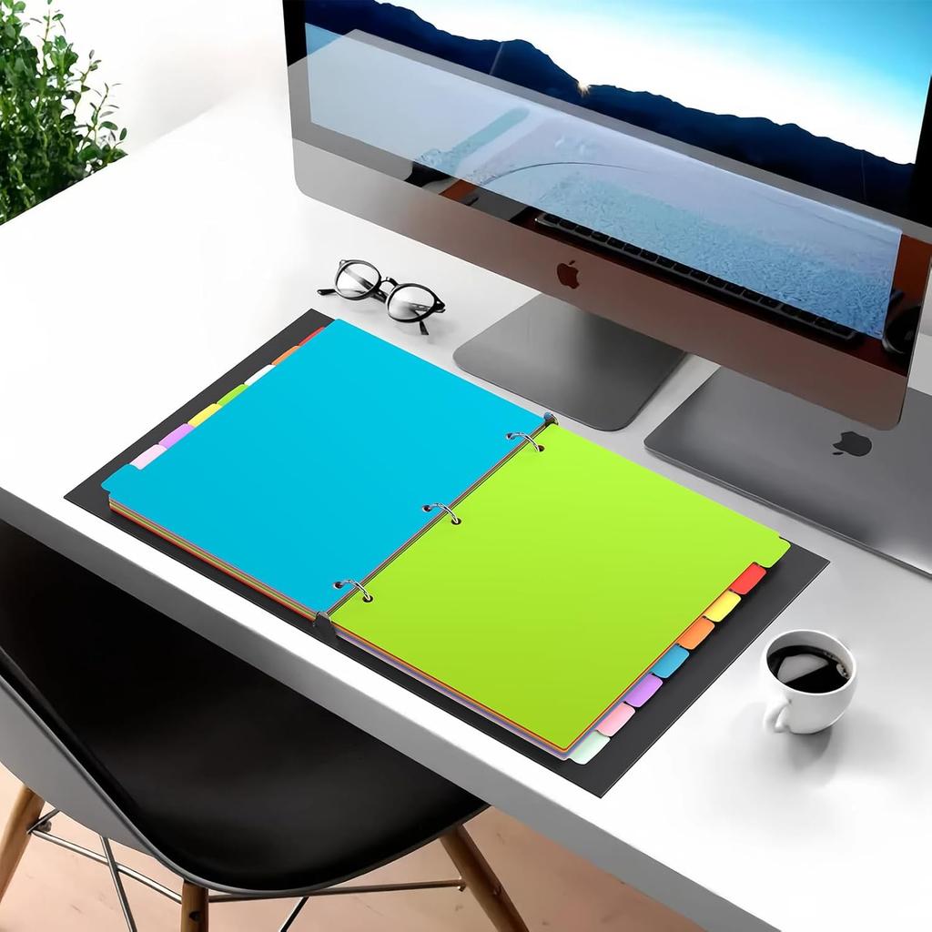 Binder Dividers with Tabs, 16Pcs/2 Set 3 Ring Binder Dividers, 3 Hole Punched Dividers Index Write On Tab Dividers Colored Letter Size for School