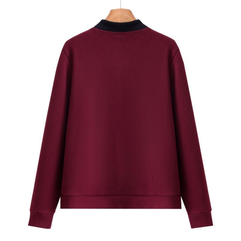 Mom Spring and Autumn Medium Bottom Shirt Long Sleeve Shirt New Medium Elderly Simple Knitted Sweater