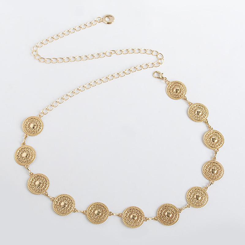 Retro Embellished Metal Waist Belt With Water Dots For Adult Women Jewelry Summer