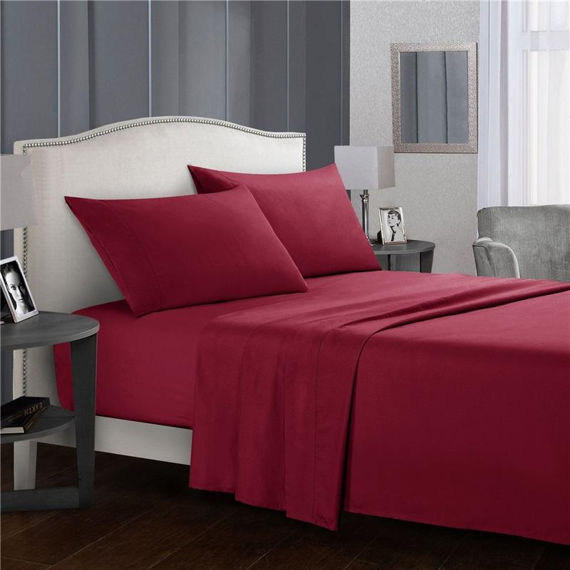 Home Textile Bed Sheets, Bed Sheets, Solid Color Printing, Four-piece Bedding, Simple, Skin-friendly And Comfortable