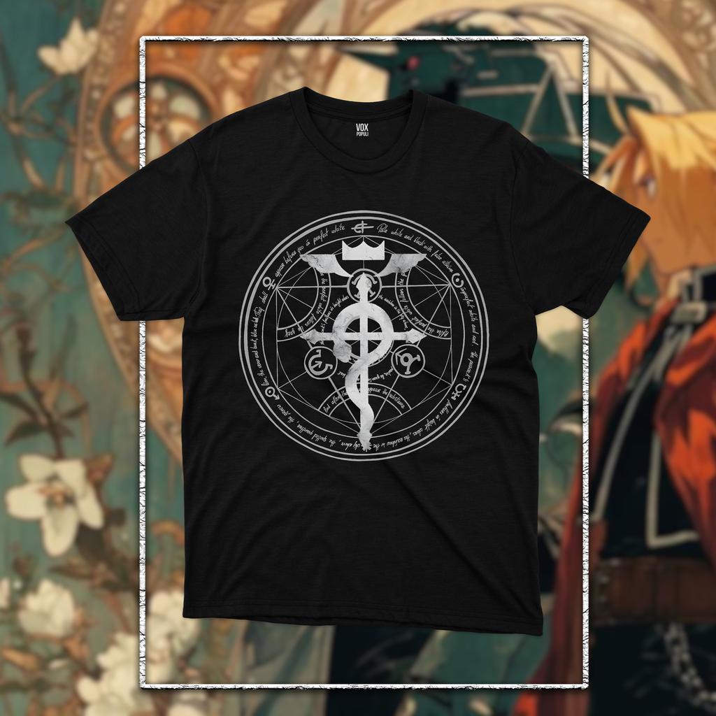 Fullmetal Alchemist T-Shirt Brotherhood Alphonse Elric Black Shirt Tee All Size Graphic T Shirts Y2k Women Men Oversized Clothes