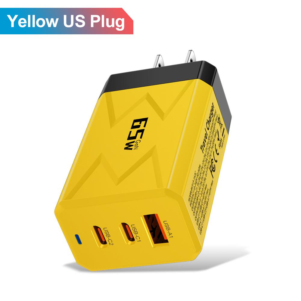 

Зарядное устройство для телефона мощностью 85 Вт, зарядное устройство USB C, быстрое зарядное устройство типа C для ЕС/США/Кореи для iPhone 14 15 Pro Xiaomi Samsung US Plug Yellow