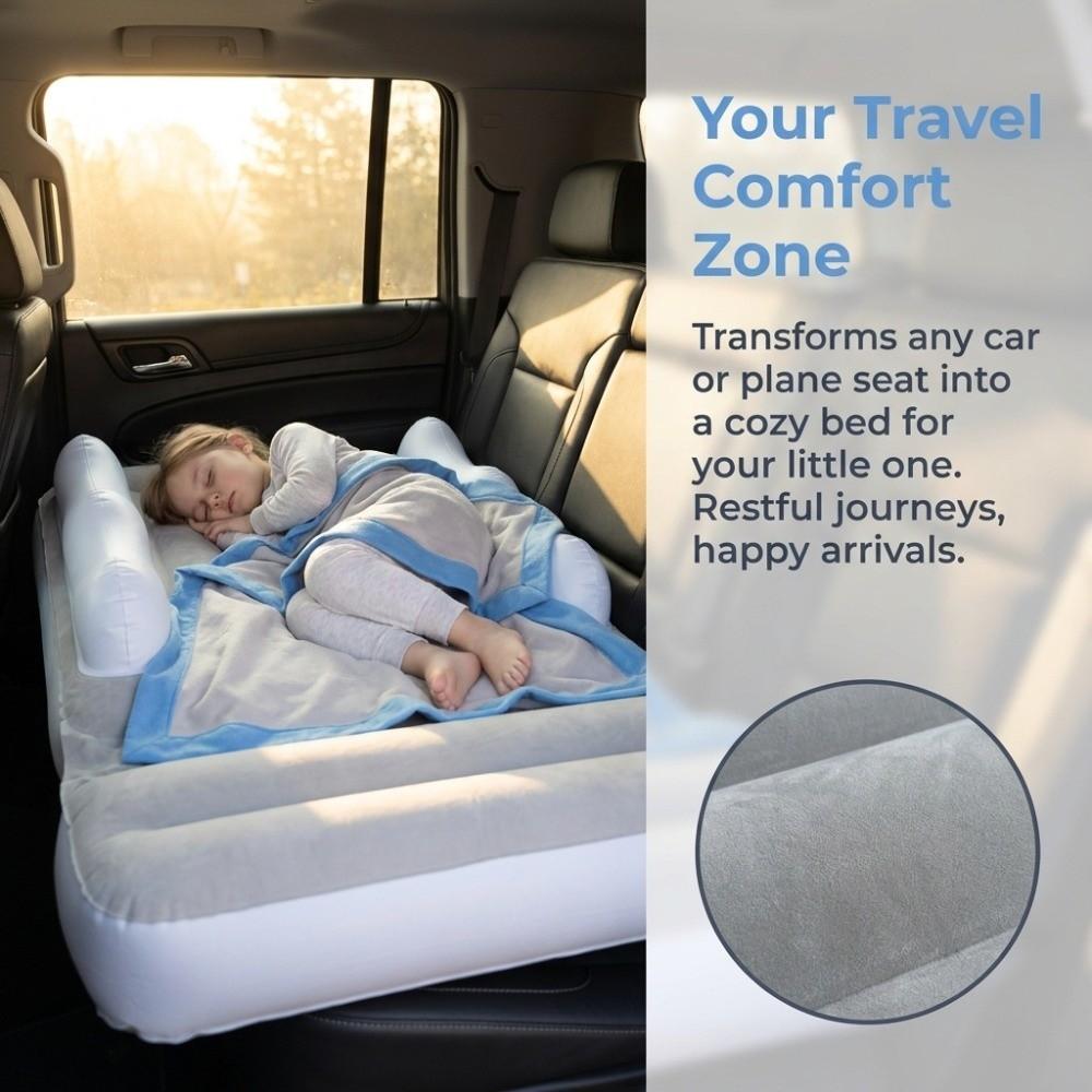 Inflatable Airplane Bed Heavy Duty Air Bed Seat Extender Safe Toddler Mattress Car Back Seat