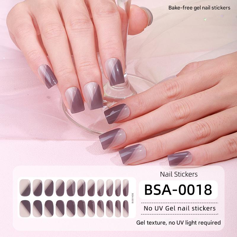 Custom 3D Gel Nail Art Stickers Waterproof Checkerboard Leopard Print Semi-Transparent No Baked Nail Wraps Gel Nail Stickers