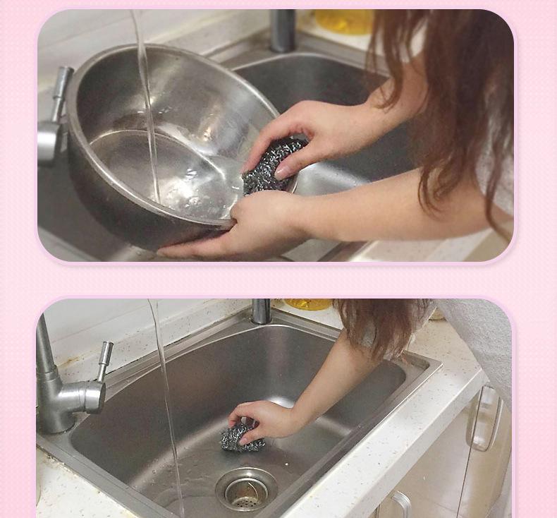 10-Pack Large Stainless Steel Wire Scrubbers for Kitchen and Dish Cleaning