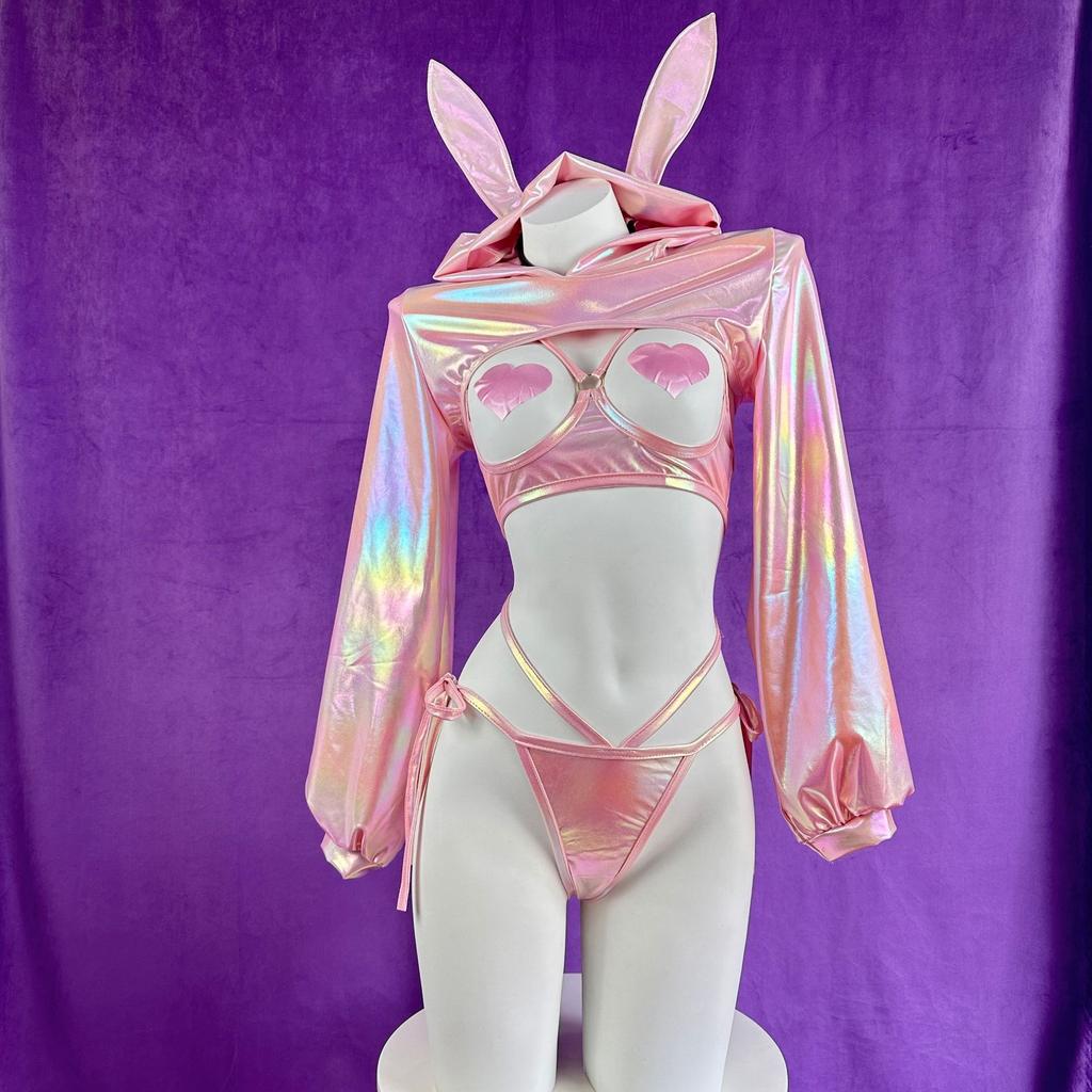 Erotic Anime Laser Bunny Girl Cosplay Japanese Idol Group Machine Rabbit Uniform Outfits Costume Role Play Lingerie Halloween