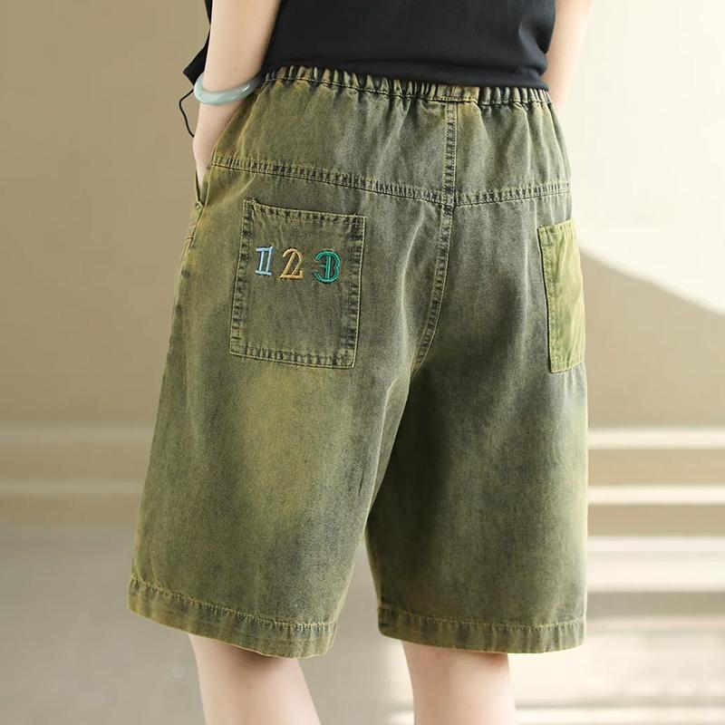 Shorts Women Cotton Summer Denim Loose Large Size High Waist Casual Wide Leg Jeans Pants