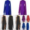 Womens Size Plus Chiffon Mosaic Dress Long Dress Atmosphere Dress Fan Female