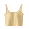 Women's Solid Color Vest Without Wires, Padded Round Neck Bottoming Top