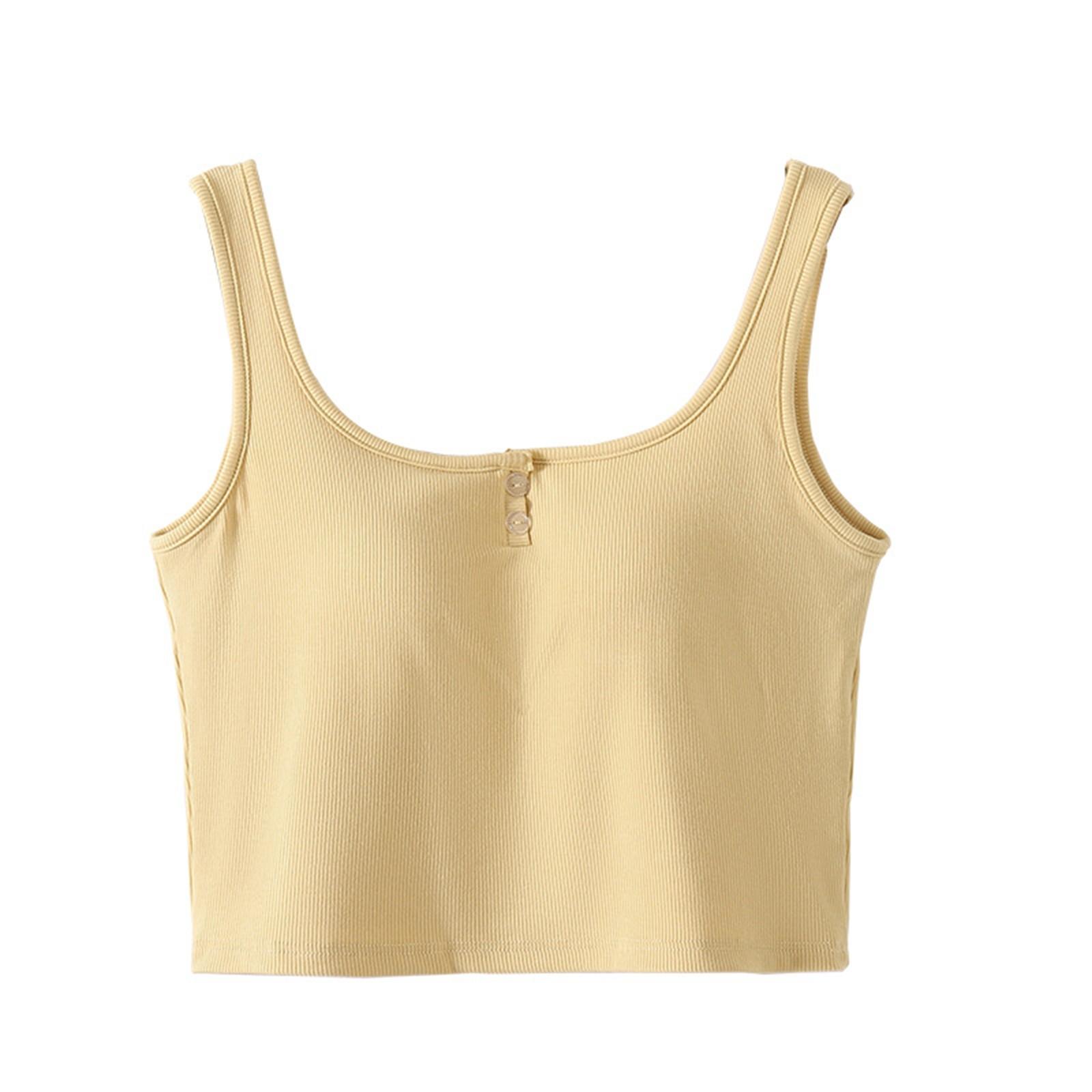 

Женский однотонный жилет без косточек, с подкладкой, круглым вырезом, снизу вверх S жёлтый