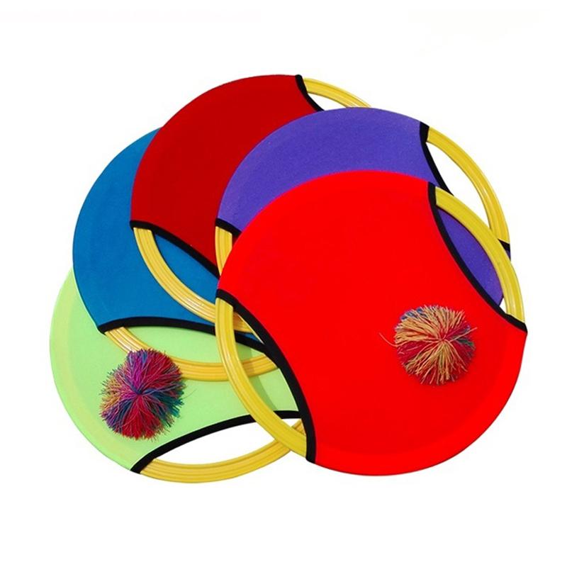2PCS Outdoor Sports 28CM Flying Disc Trampoline Paddle Ball Game Toss and Catch Parent Child Interactive Sensory Toys Kids Adult