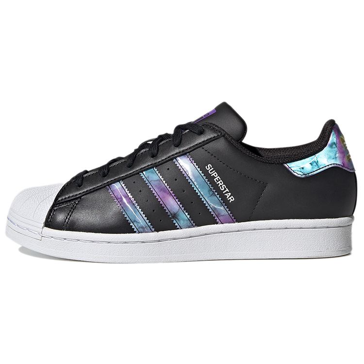 Adidas Originals Superstar Low Top Sneakers Women Sneakers Black White Purple GZ5216