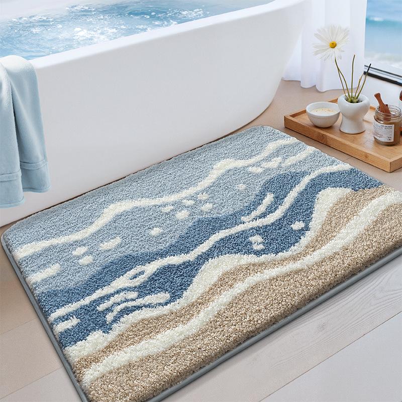 Leaves Non-Slip Bath Floor Mat Bathroom Fluffy Cashmere Absorbent Soft Rug Pad Children Room Carpet Carpet Home Decor Floor Mats