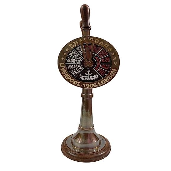 45.72 cm Maritime Brass Ship Order Engine Working Telegraph Nautical Marine Telegraph Collectible Room Office Décor