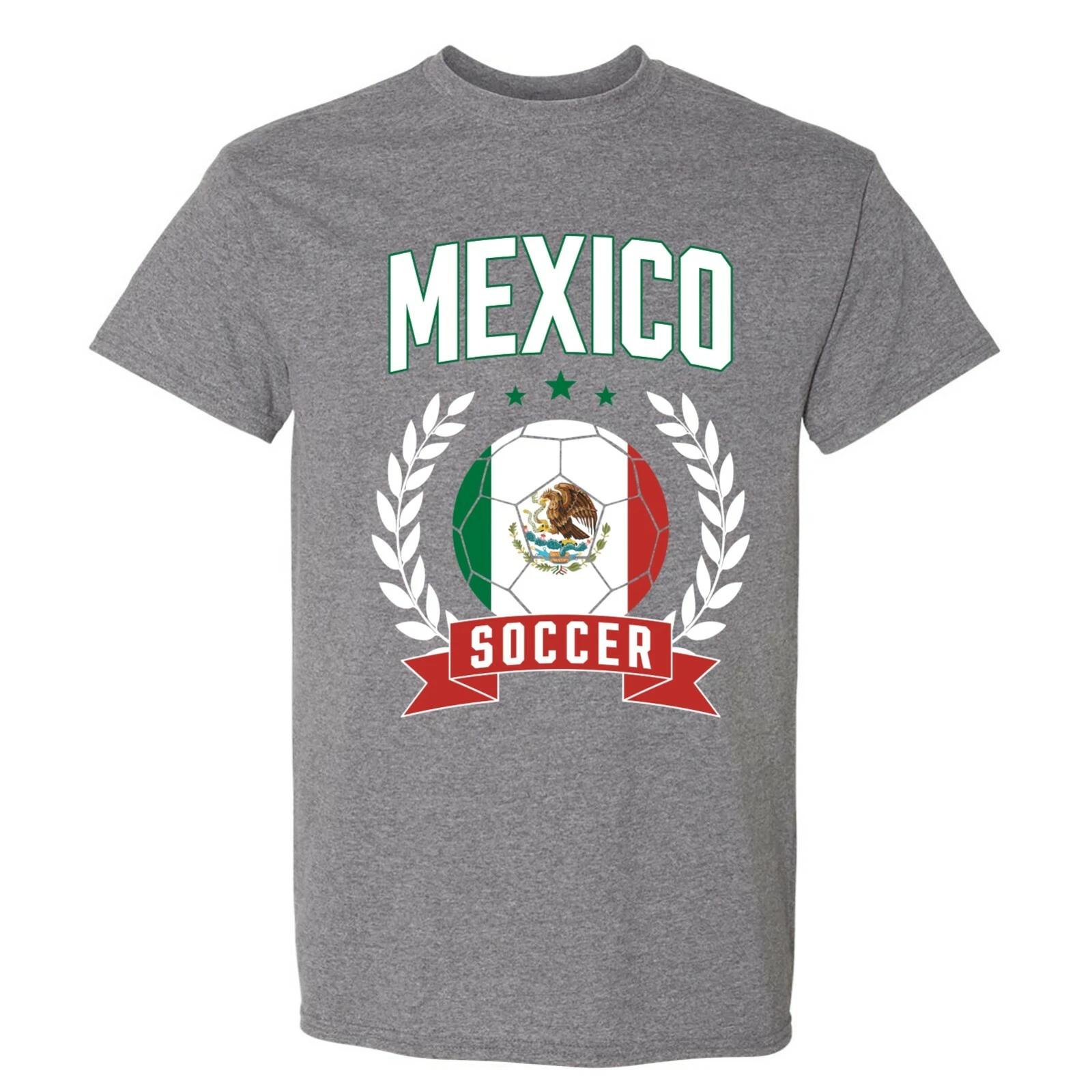 Mexico Soccer Laurel - World Football Cup T Shirt - Graphite Heather L