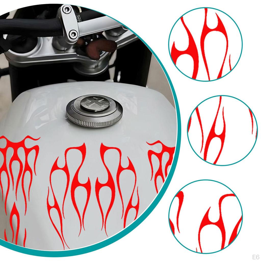 Motorcycle Tank Stickers Decor Stripe Decals Exterior Accessories Flame