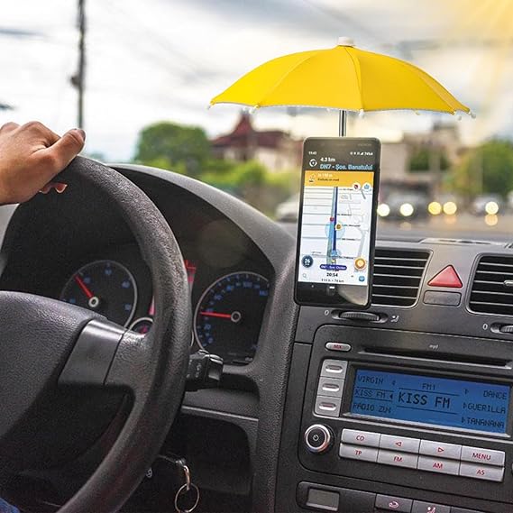 Protable Universal Umbrella Phone Stand Waterproof Holder Outdoor Riding Sunshade Mobile Phone Umbrella Bracket Anti-Reflective