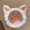 Cute Bow Antler Ears Coral Fleece Soft Warm Headband For Women Girl Washing Face Makeup Bath Head Wrap Hairband Hair Accessories