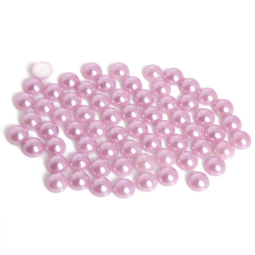 DIY Pearl Hair Bow Accessories: Half-Sided ABS Imitation Pearls & Flat-Bottom Colored Beads