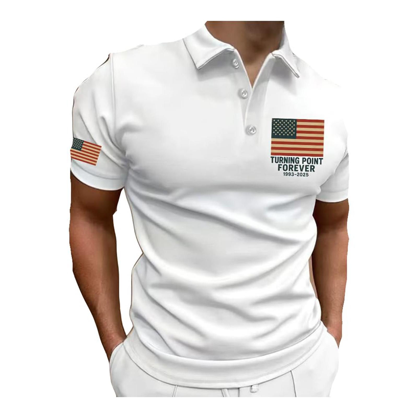 

Men s Turning Point Forever 1993 2025 Print Casual Shirt American Flag Shirt S белый